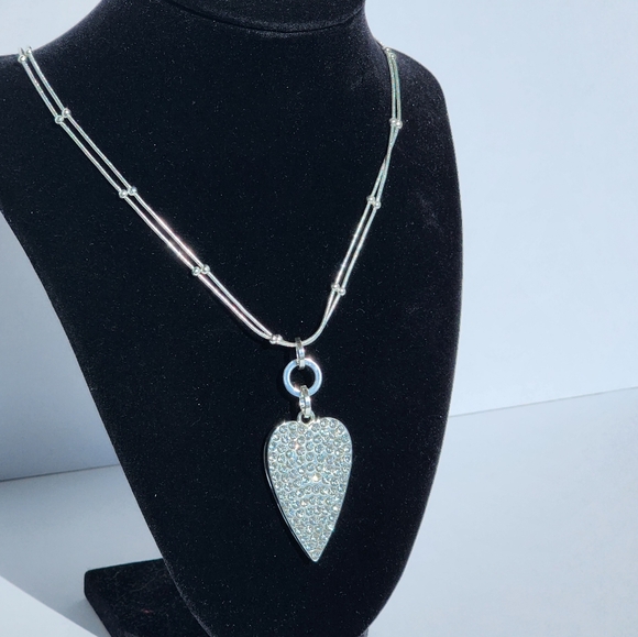 Fashion Jewelry Jewelry - Fashion Jewelry Silver Ball Chain Necklace with Cubic Zirconia Heart Pendant